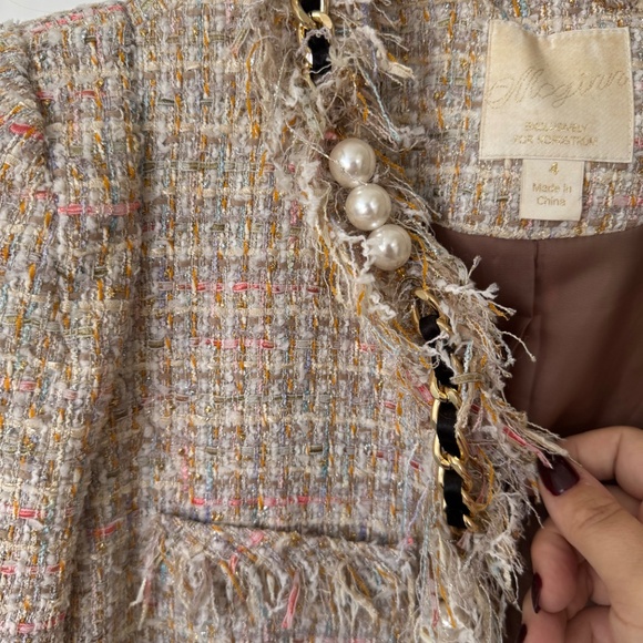 McGinn Tweed fringe and pearl chain jacket - Picture 2 of 5